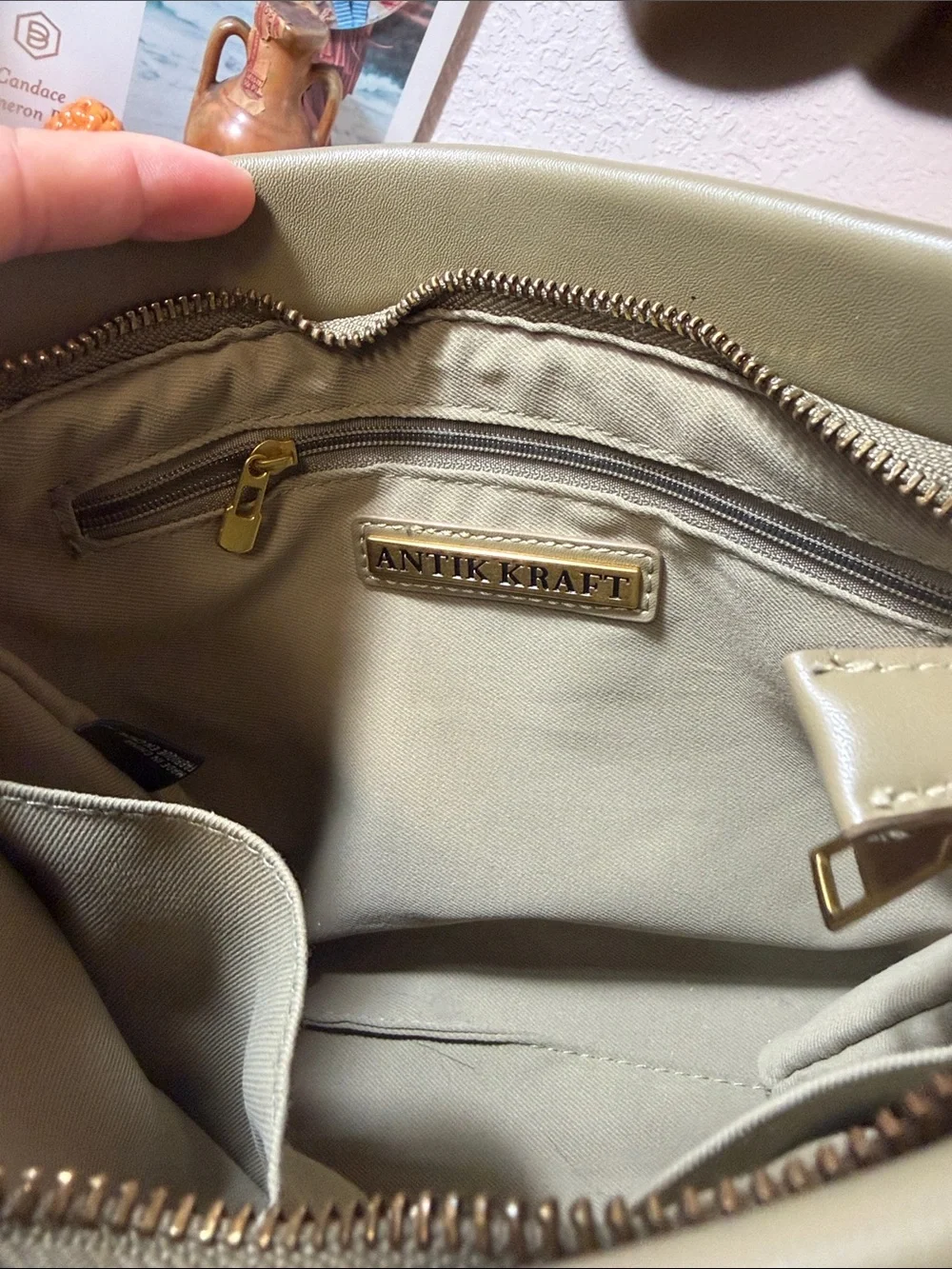 Antik Kraft Olive Green Geometric Knotted Strap Crossbody Bag